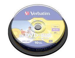 DVD+RW Verbatim 1,4GB 8cm. bobina 10 unds.
